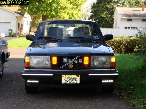 Volvo 200 -- My car with front DRL's